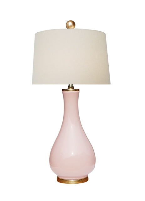 Porcelain Vase Lamp in Blush Pink
