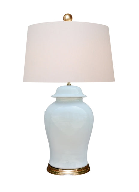 Light Blue Temple Jar Lamp 32"H