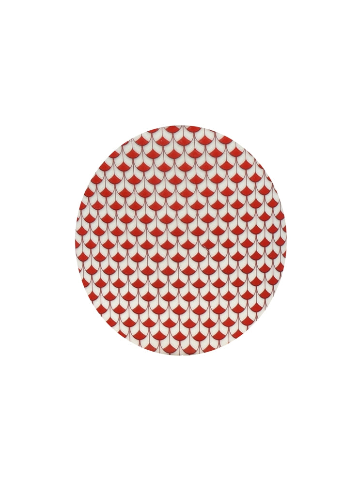 Red and White Fish Scale Lamp