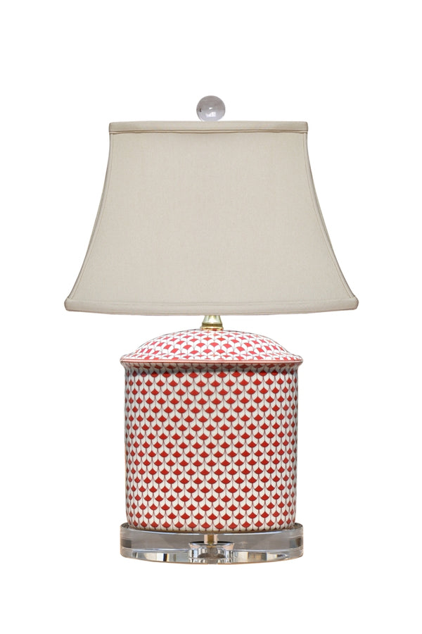 Red and White Fish Scale Lamp