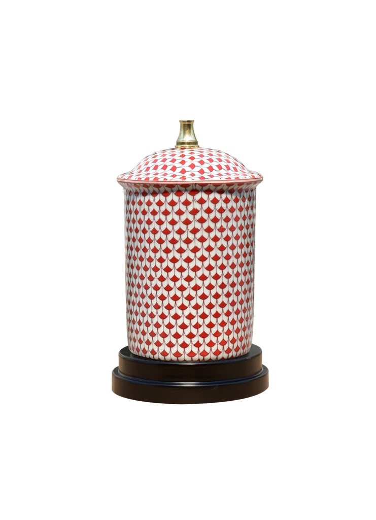 Red and White Fish Scale Lamp