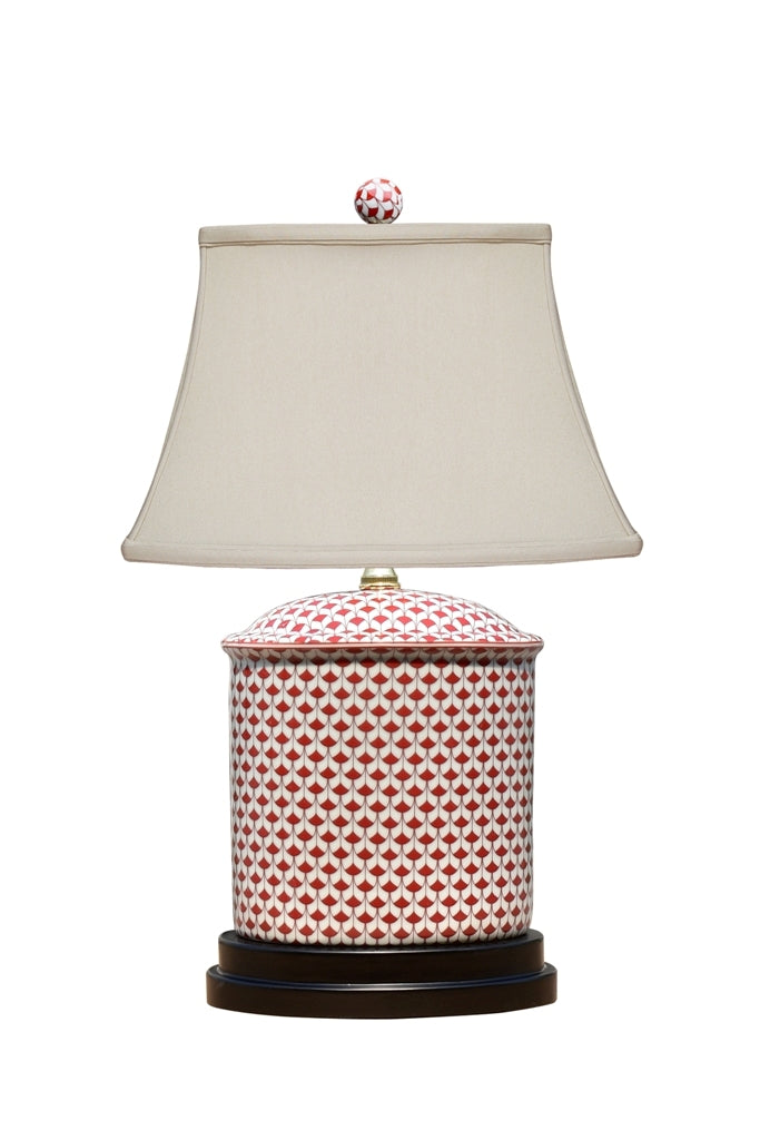 Red and White Fish Scale Lamp