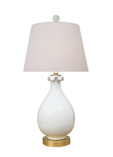 White Lotus Vase Lamp