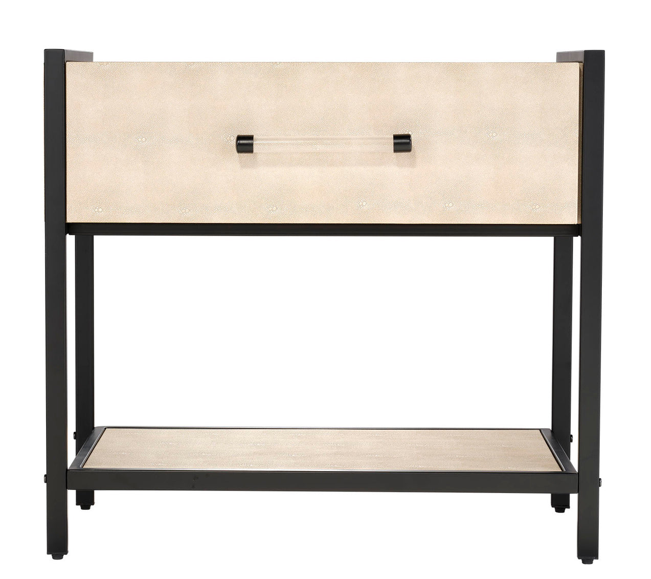 Cassius Faux Shagreen 1 Drawer Side Table, Taupe Lifestyle by JY