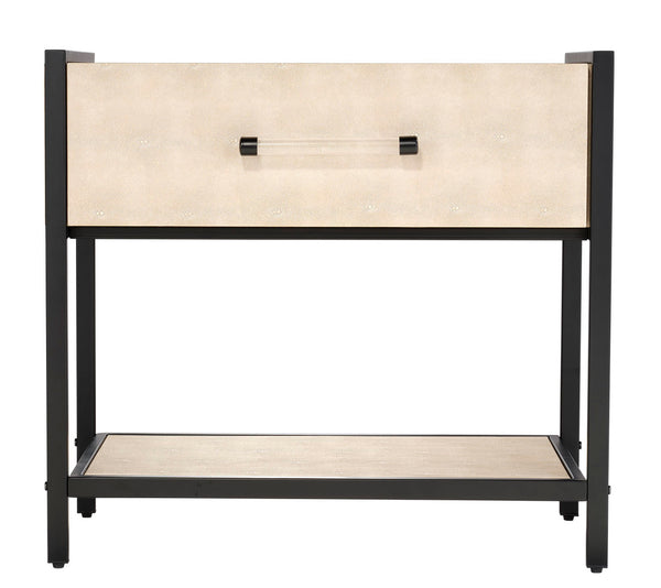 Cassius Faux Shagreen 1 Drawer Side Table, Taupe Lifestyle by JY