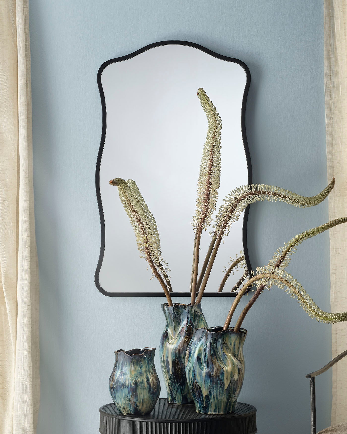 Aurora Wavy Iron Wall Mirror Lifestyle by JY