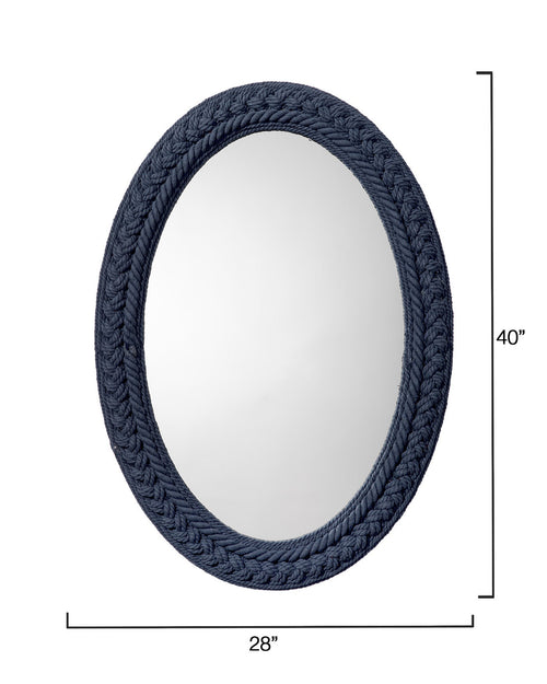 Jamie Young Club Cotton Rope Braided Oval Wall Mirror