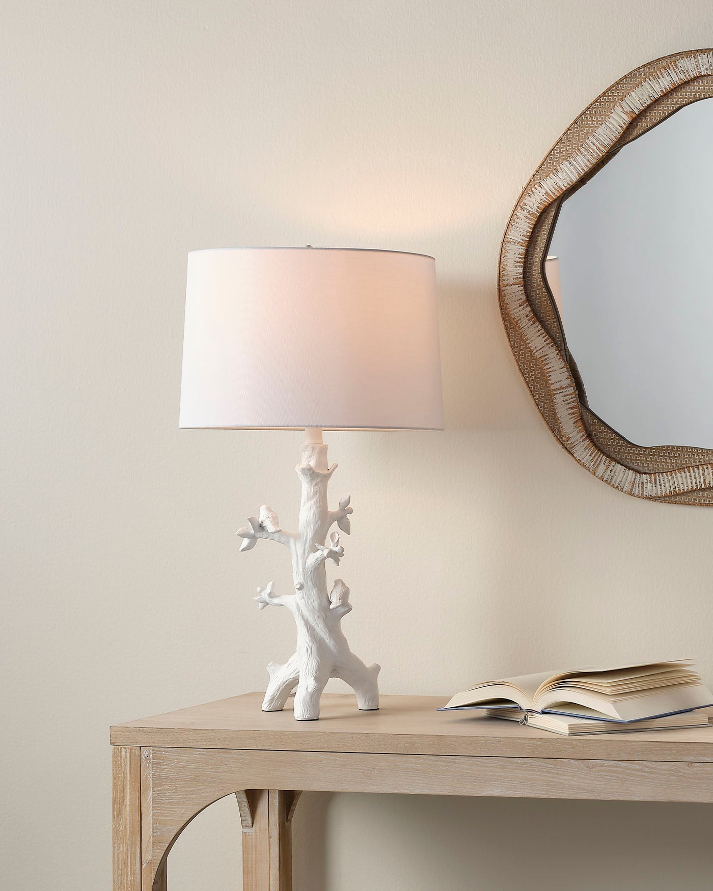 Jamie Young Sycamore Resin Table Lamp With Linen Shade