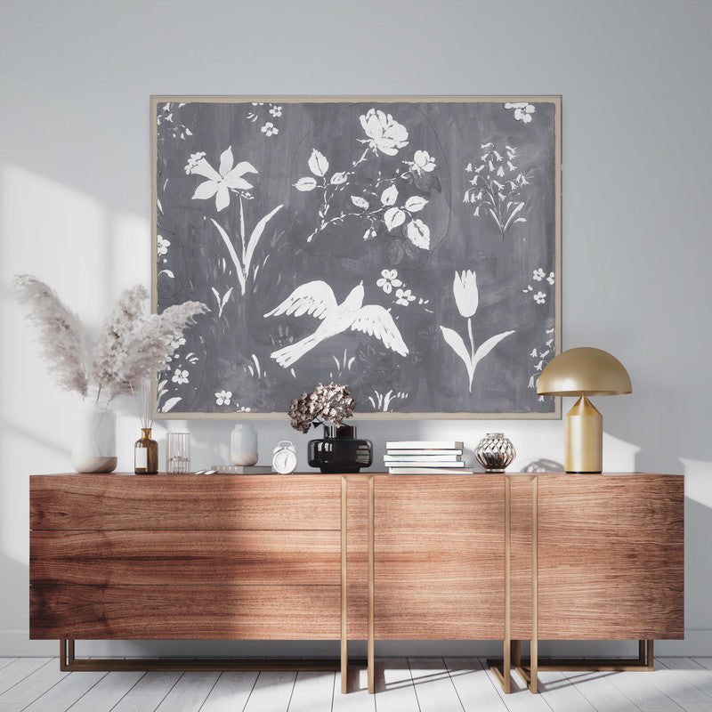 Paule Marrot Flower Garden Gris Art, Grey