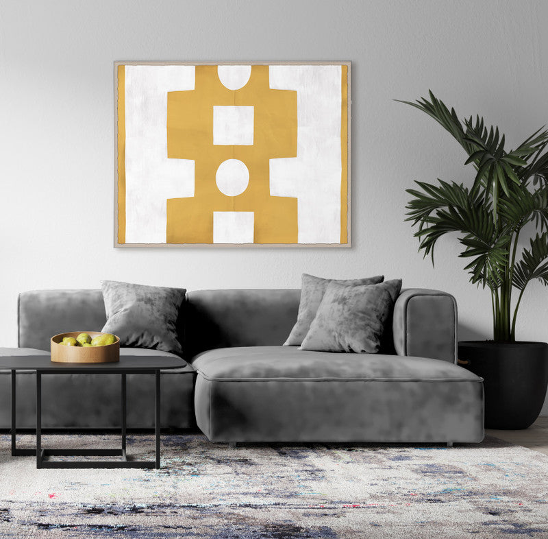 Paule Marrot Yellow and White Abstract Art