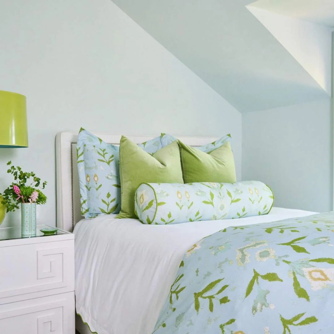 Petal Garden Aqua Sham by Laura Park