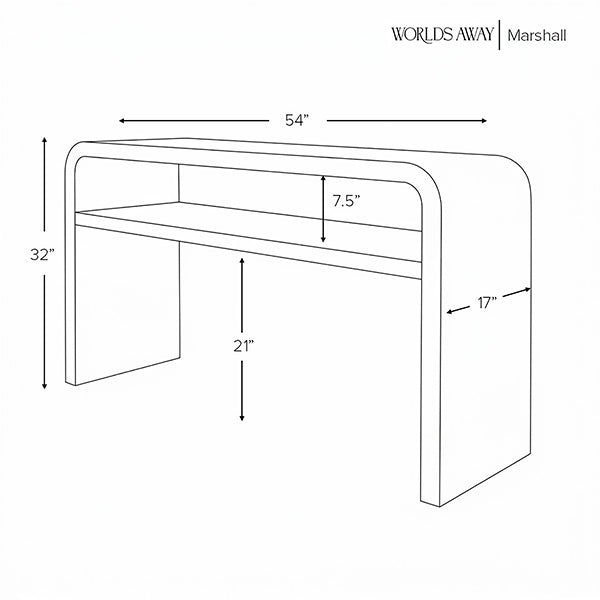 Worlds Away Marshall Console Table