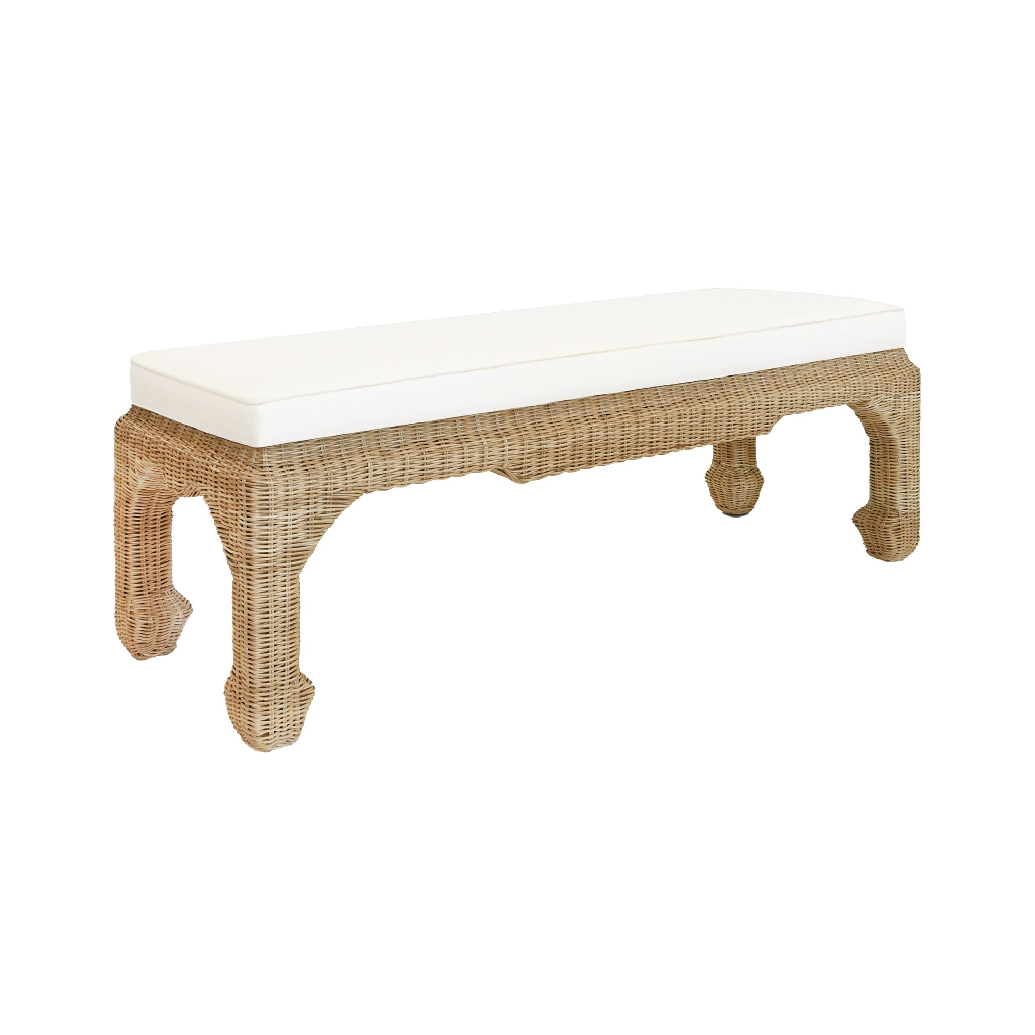Worlds Away Massey Rattan Bench