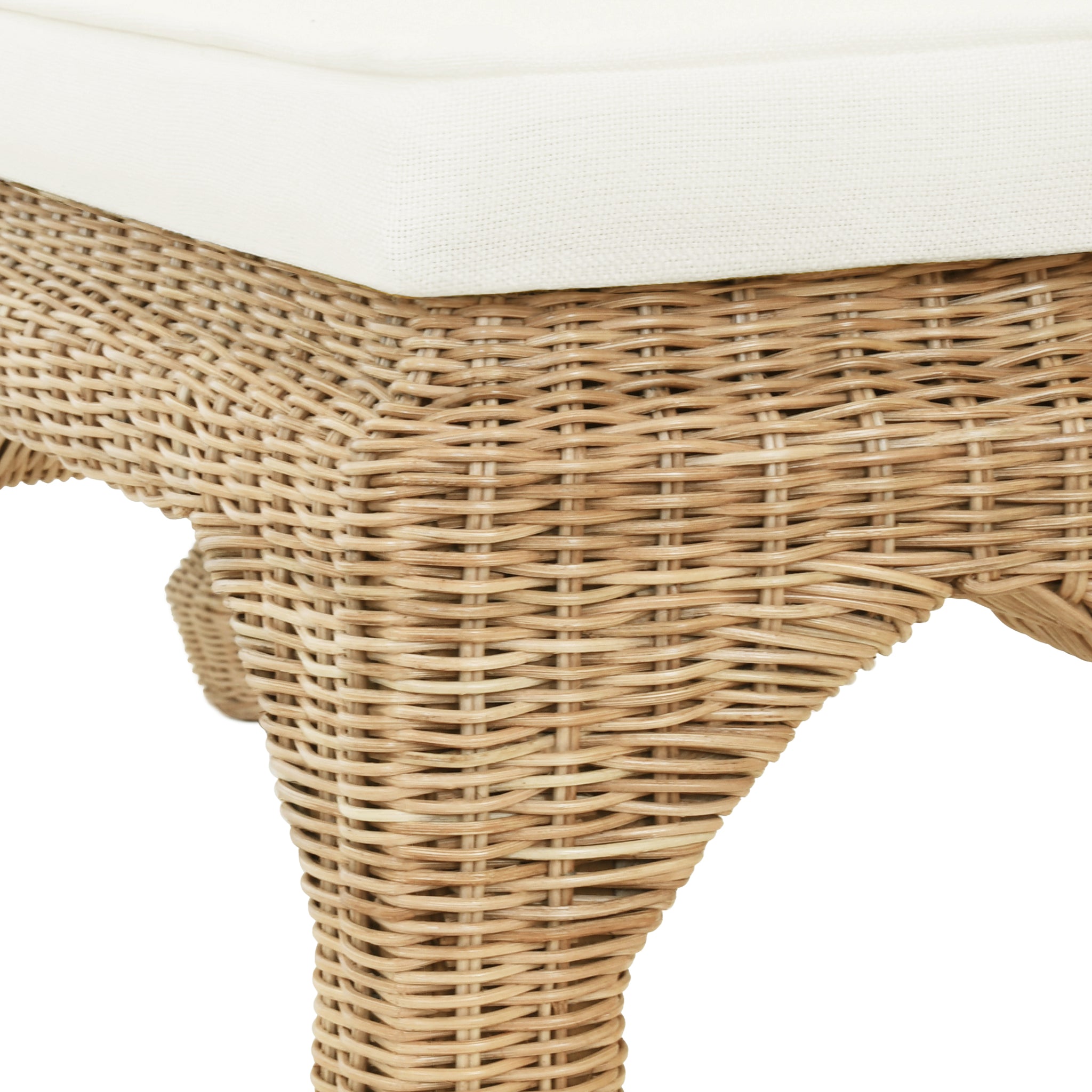 Worlds Away Massey Rattan Bench
