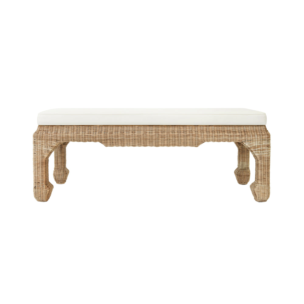 Worlds Away Massey Rattan Bench