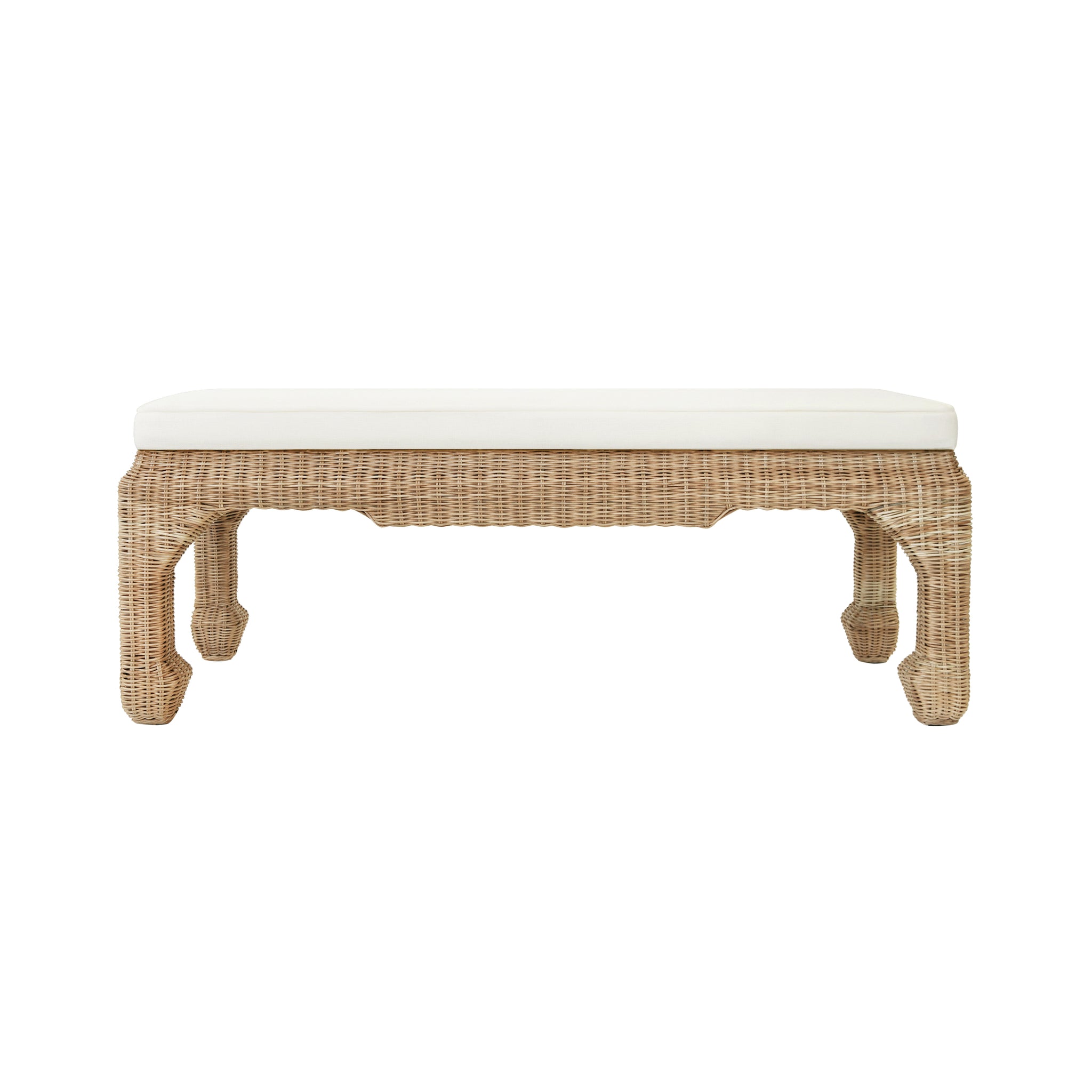 Worlds Away Massey Rattan Bench