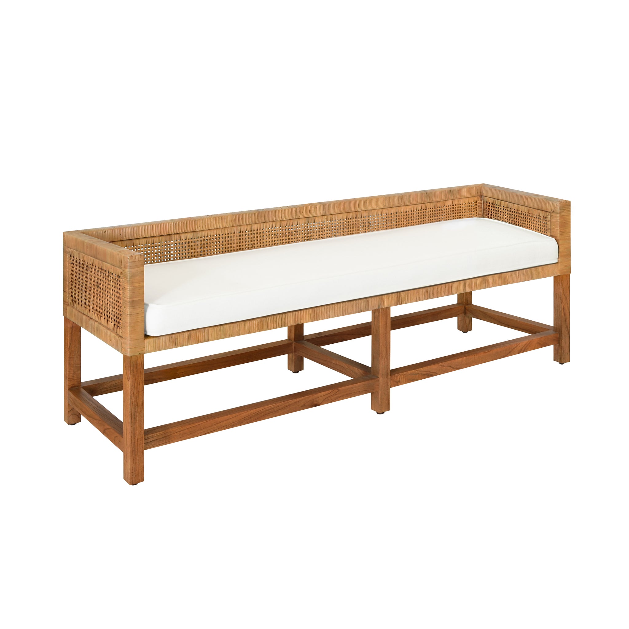 Worlds Away Monterey Rattan Bench