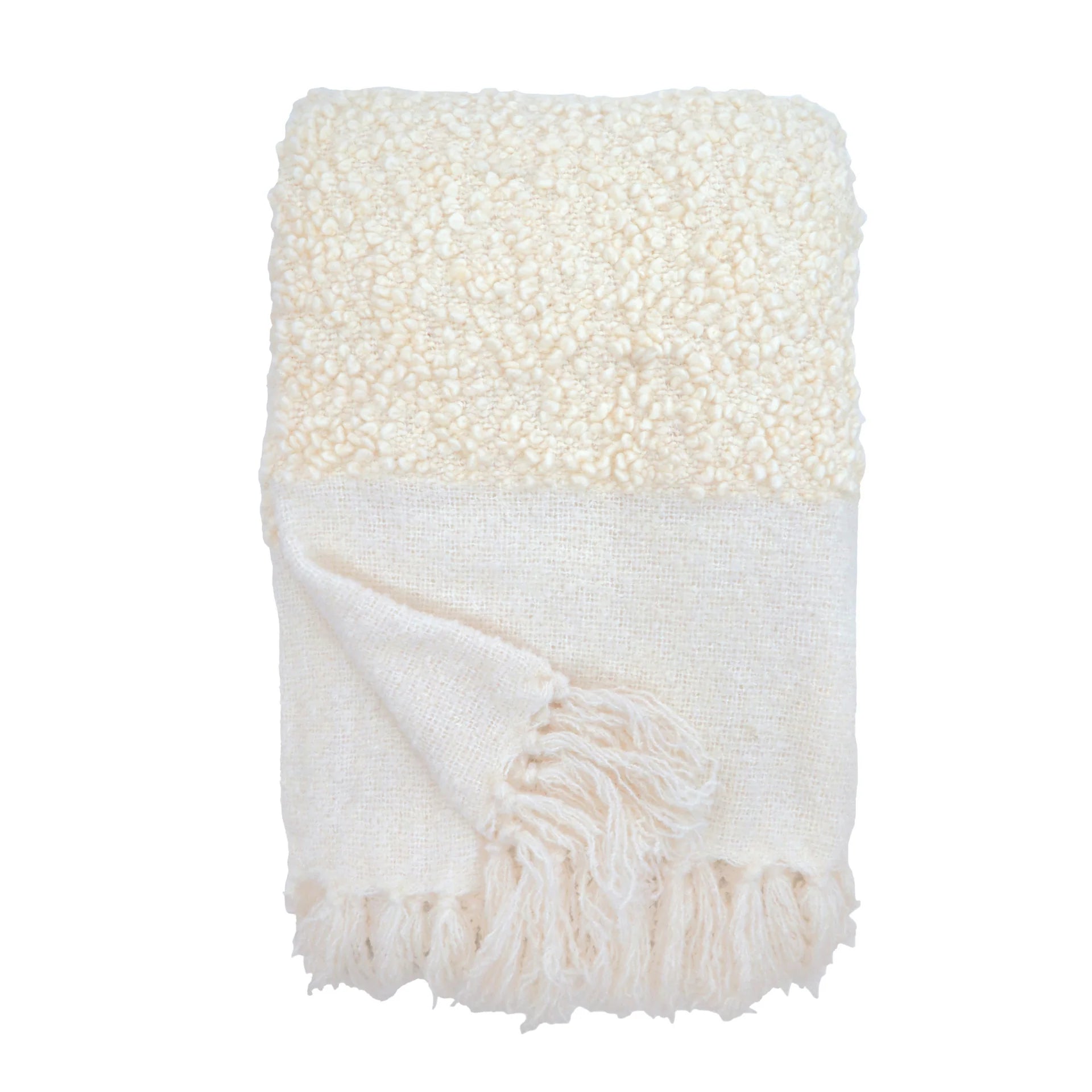 Pom Pom At Home Murphy Oversized Throw 60" X 90" Ivory
