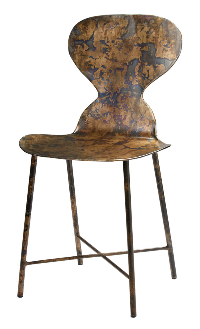 Jamie Young McCallan Metal Chair In Acid Washed Metal
