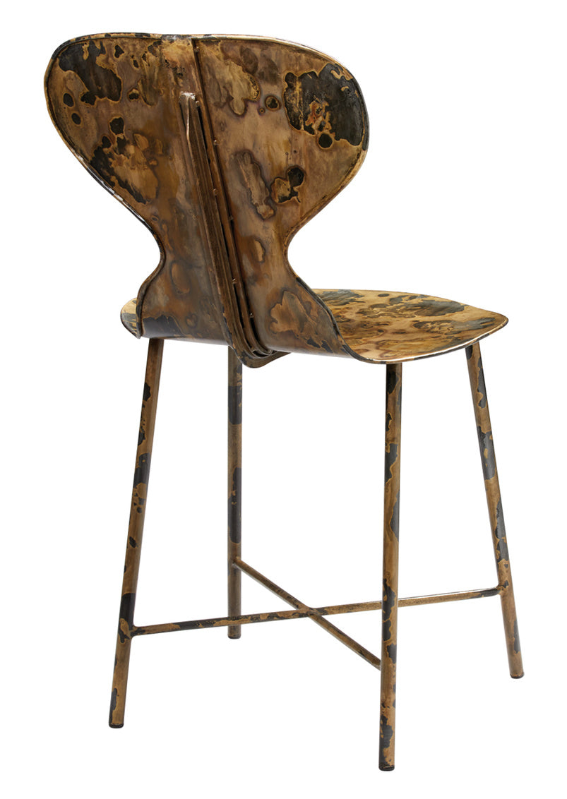 Jamie Young McCallan Metal Chair In Acid Washed Metal