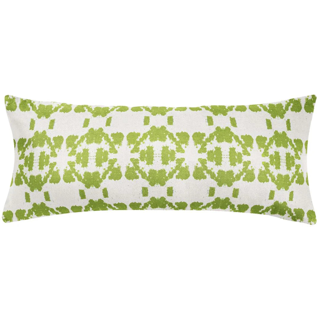 Mosaic Green Linen Cotton Pillow by Laura Park