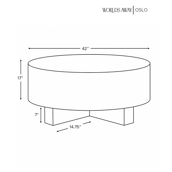 Worlds Away Oslo Round Coffee Table