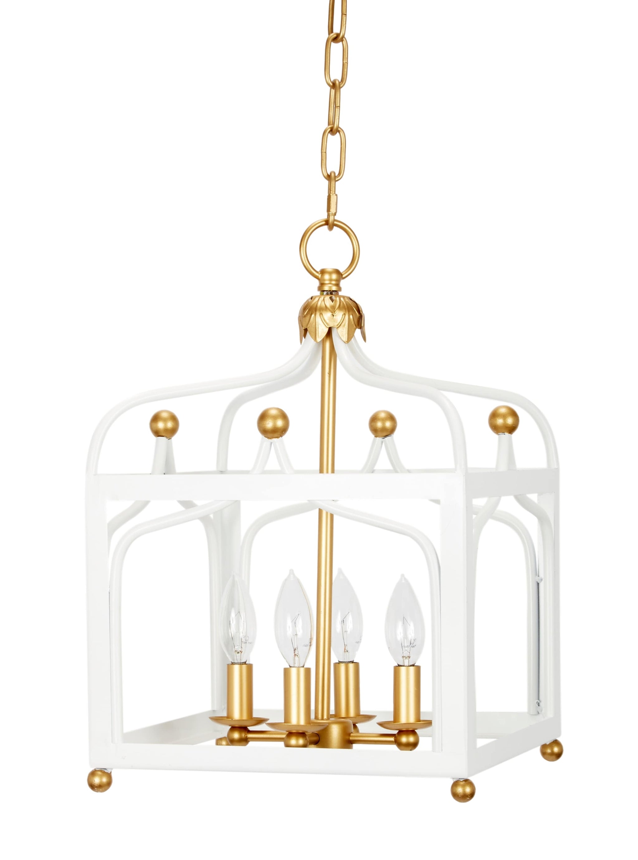 Old World Design Sabrina Glossy White and Gold Pendant Light