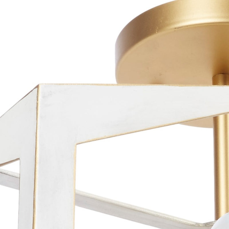 Cece Cream and Gold Semi Flush Pendant Light by Old World Design