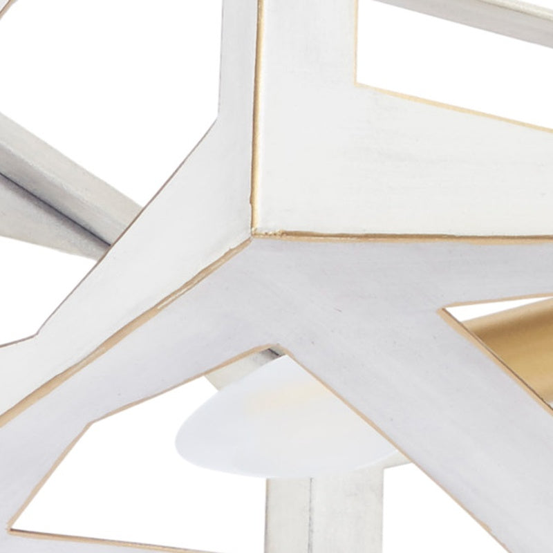 Cece Cream and Gold Semi Flush Pendant Light by Old World Design