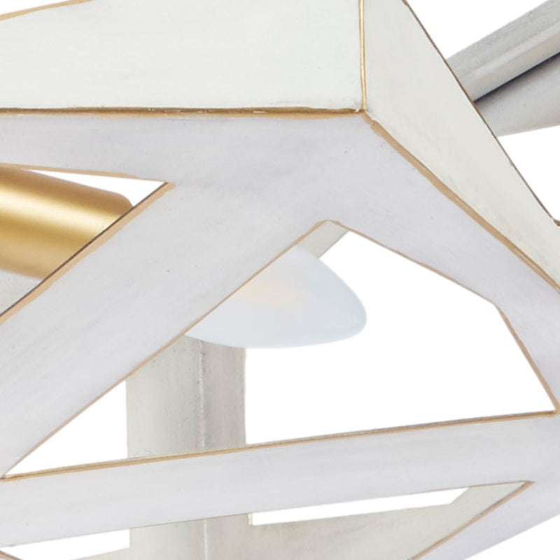 Cece Cream and Gold Semi Flush Pendant Light by Old World Design