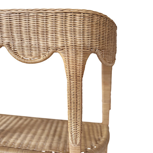 Worlds Away Paloma Demi-Lune Rattan Table