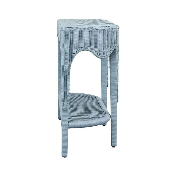 Worlds Away Paloma Demi-Lune Rattan Table