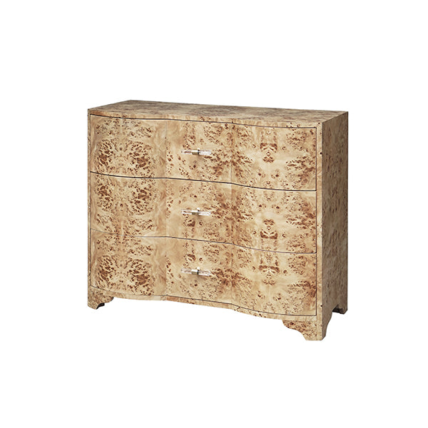 Worlds Away Plymouth Burl Wood Dresser