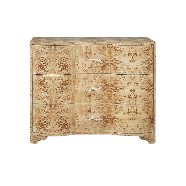 Worlds Away Plymouth Burl Wood Dresser
