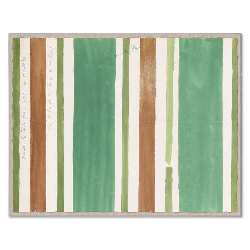 Paule Marrot Green Brown Stripes Art