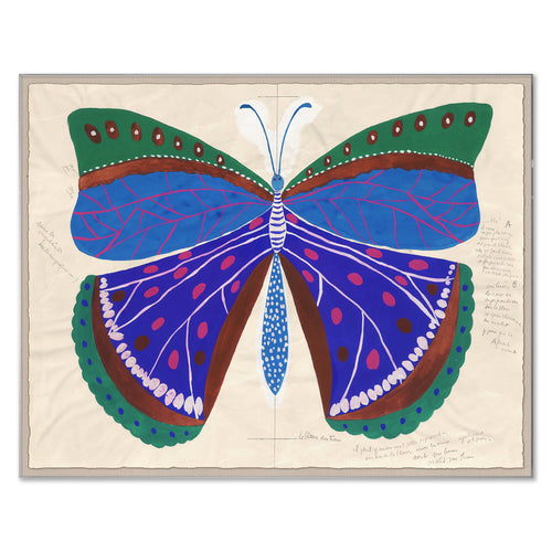 Paule Marrot Butterfly Pink and Blue Art