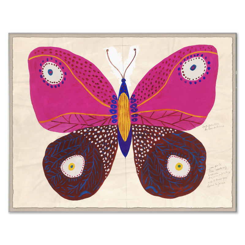 Paule Marrot Butterfly Pink and Blue Art