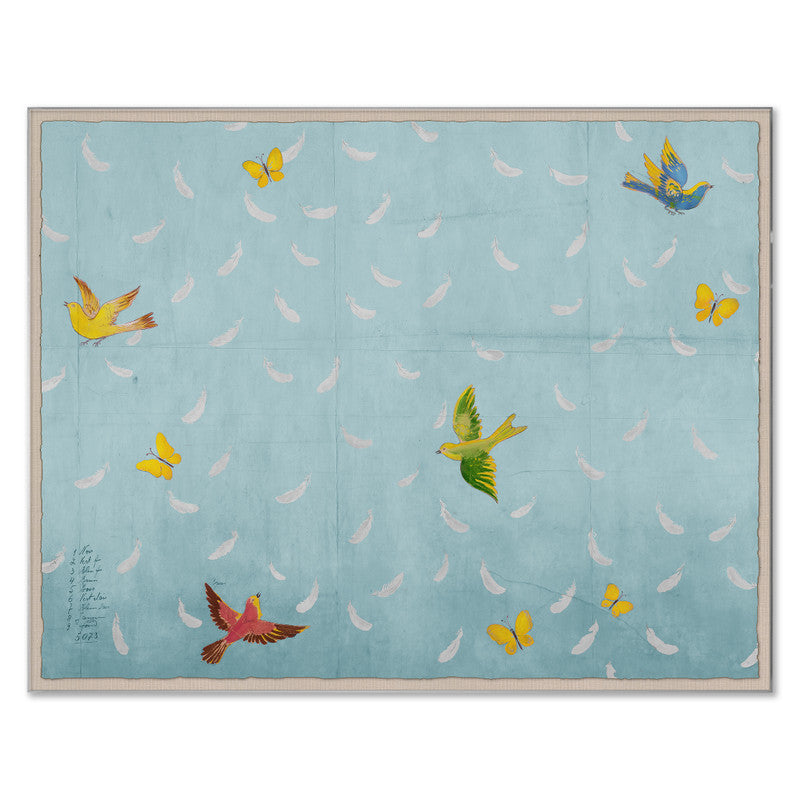 Paule Marrot Feathers Art, Blue