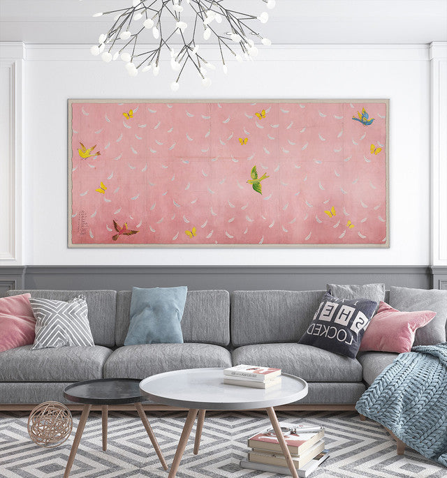 Paule Marrot Pink Feathers Art