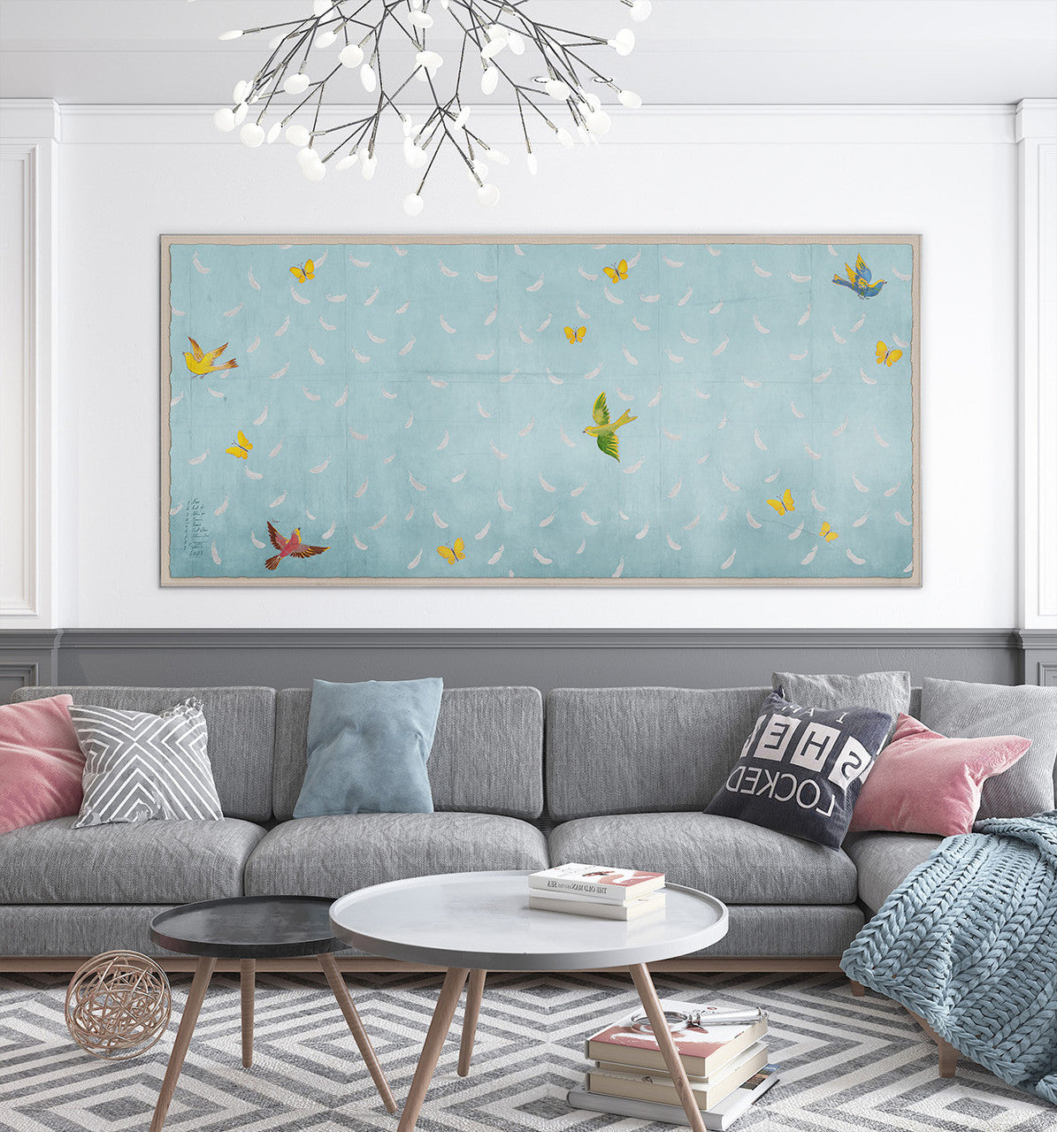 Paule Marrot Feathers Art, Blue