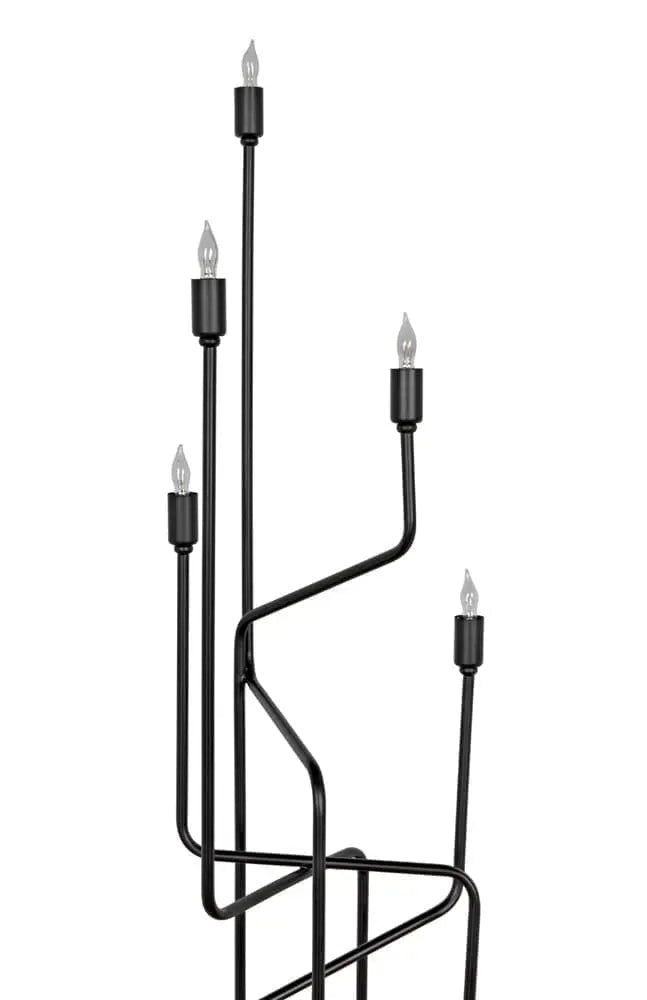 Noir Moriarty Floor Lamp, Black Metal