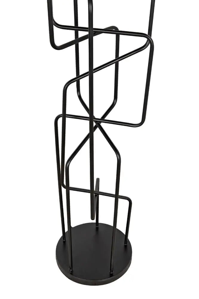 Noir Moriarty Floor Lamp, Black Metal
