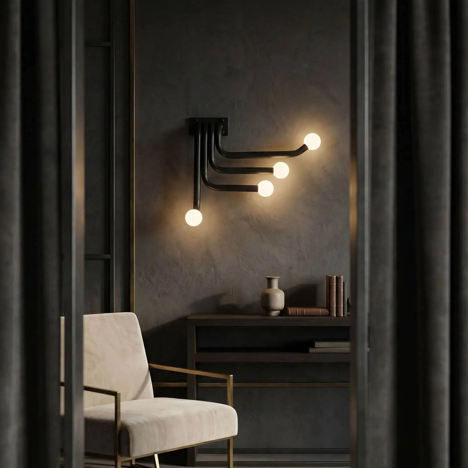 Noir Sweeny Sconce, Black Metal