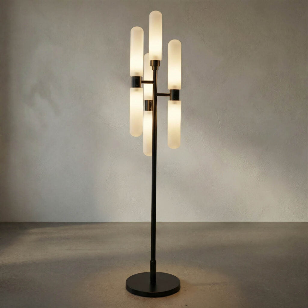 Noir Dominique Floor Lamp, Black Metal