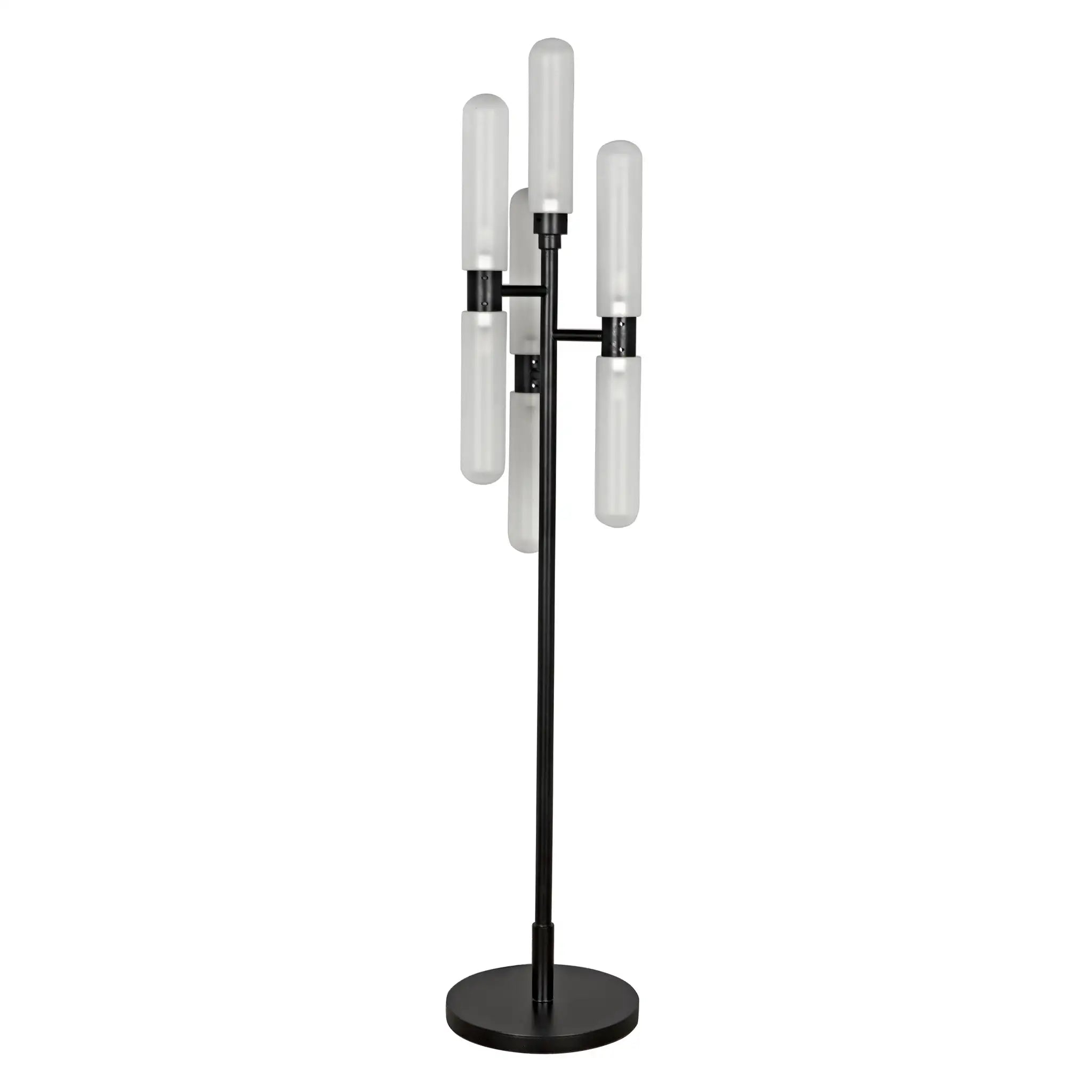 Noir Dominique Floor Lamp, Black Metal