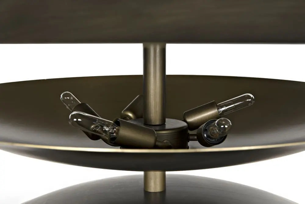 Noir Nora Chandelier, Metal With Aged Brass Finish