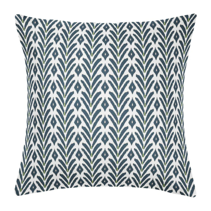 Laura Park Petite Frond Navy Linen Cotton Pillow