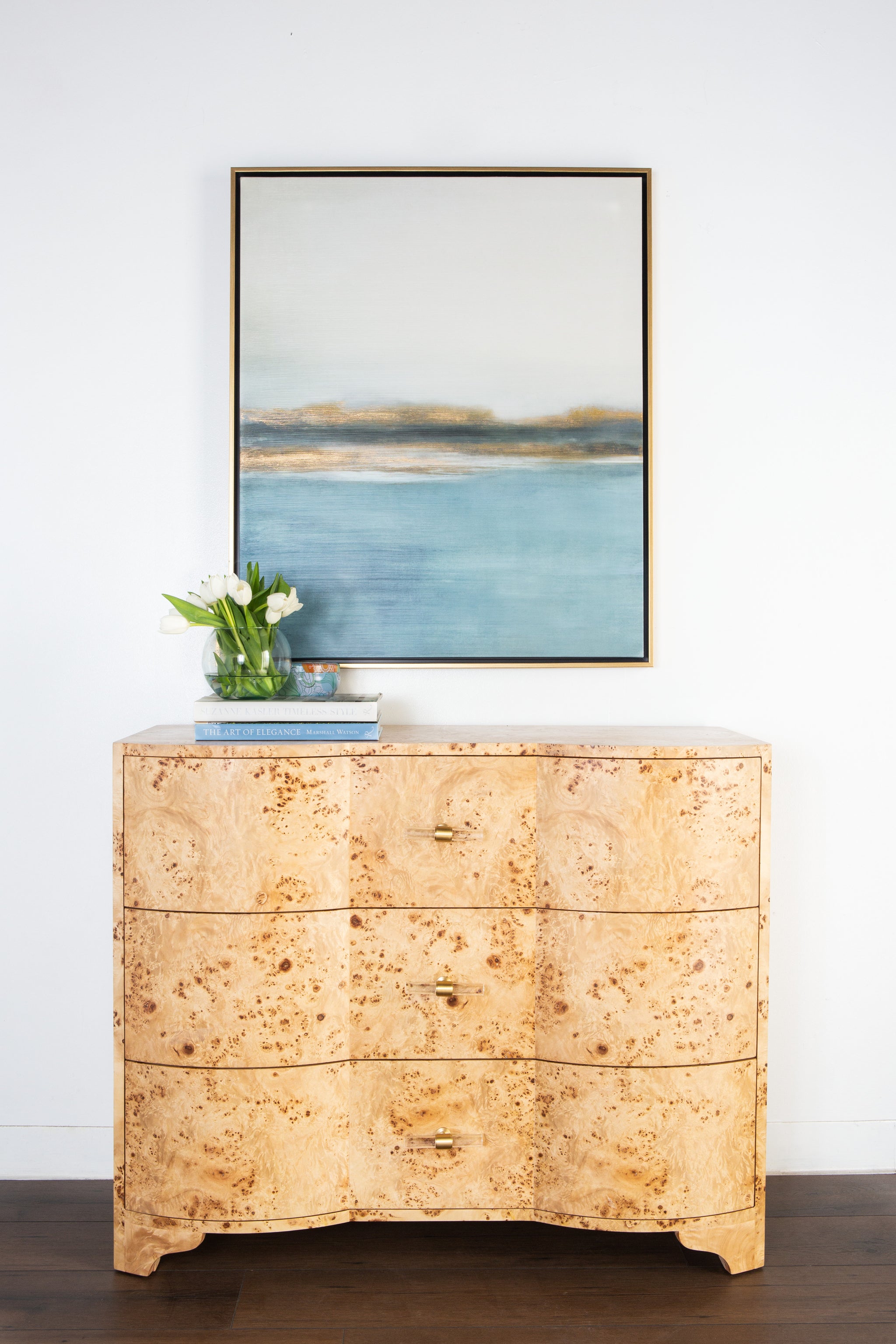 Worlds Away Plymouth Burl Wood Dresser