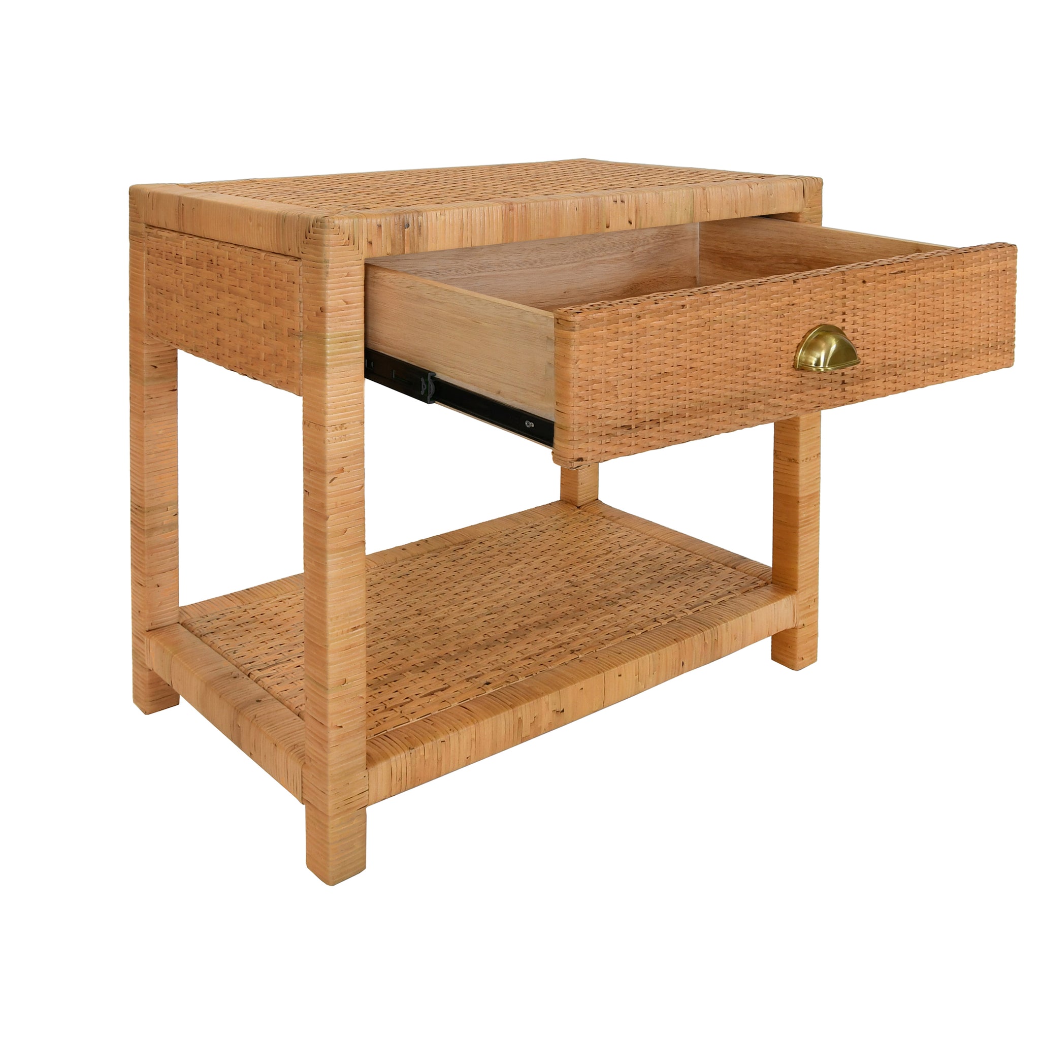 Worlds Away Reed Rattam End Table