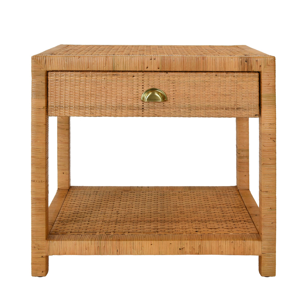 Worlds Away Reed Rattam End Table